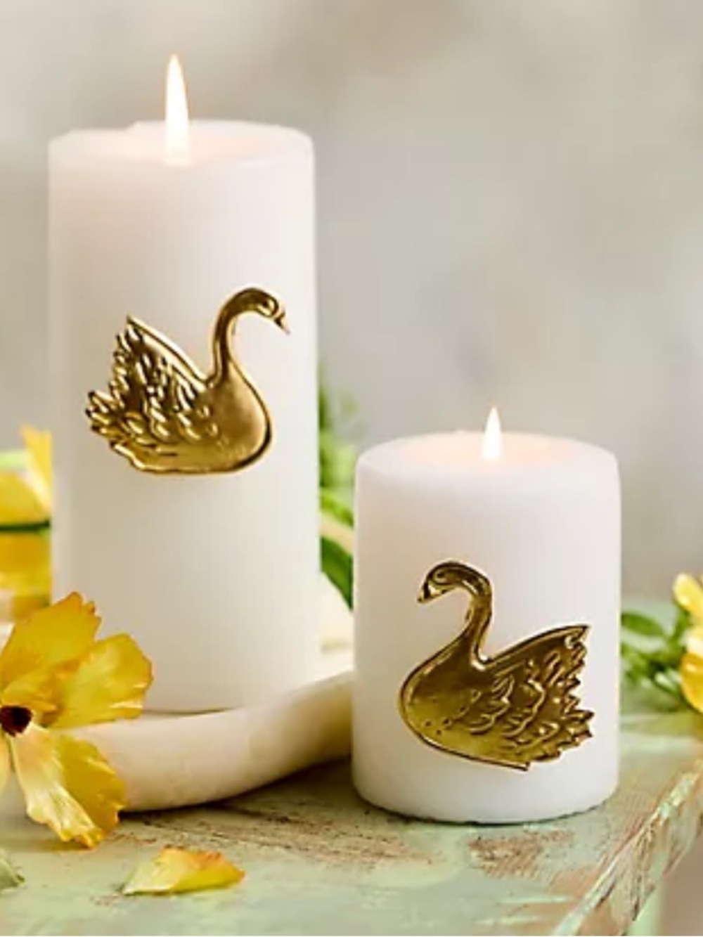 {Anthropologie} Swan Candle Pins, Set of 2 Terrain